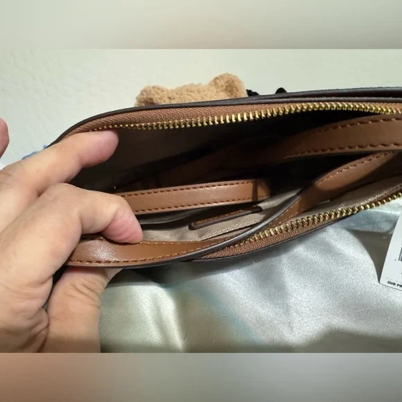 Michael Kors Starry Brown and Gold Crossbody - Picture 3 of 4